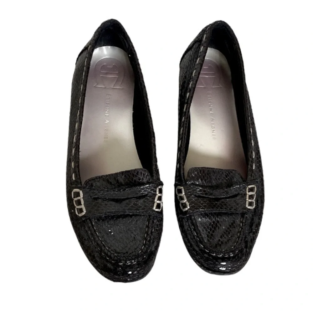 Black Etienne Aigner Loafers Size 7.5 Classic Neutral